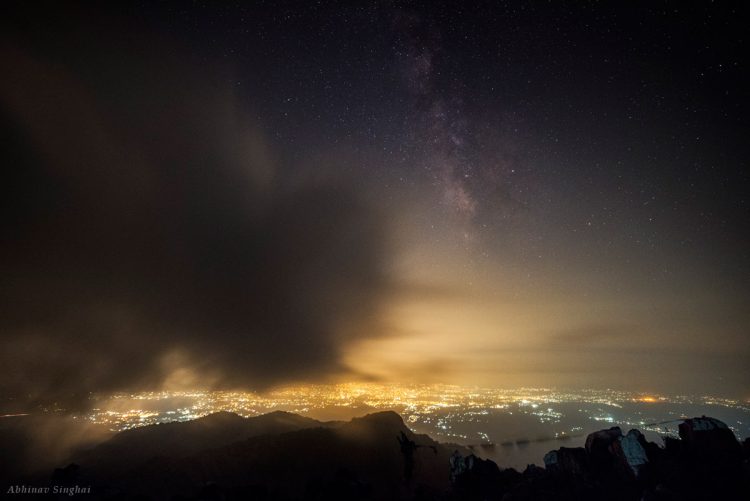 Milky Way Rising over Dehradun City
