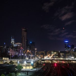 Lunar Eclipse and Mars over Melbourne