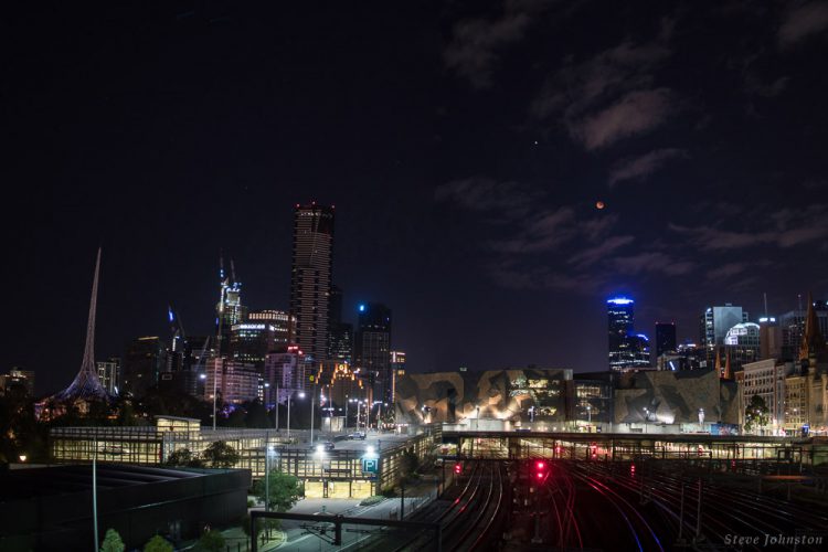 Lunar Eclipse and Mars over Melbourne