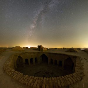 Night Sky Over Ancient Castle