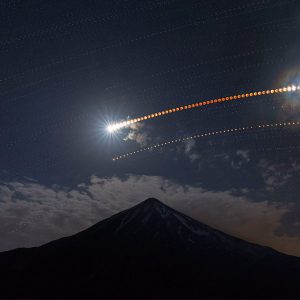 Lunar Eclipse Over Mt. Damavand