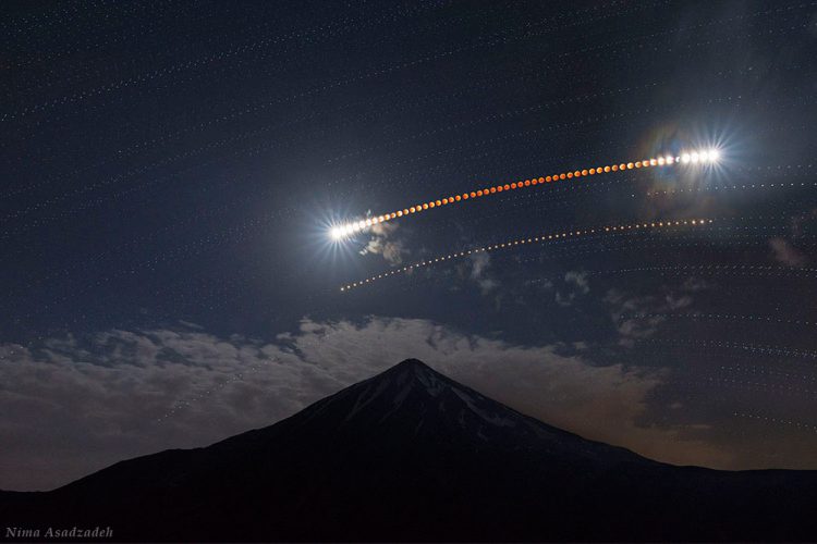 Lunar Eclipse Over Mt. Damavand