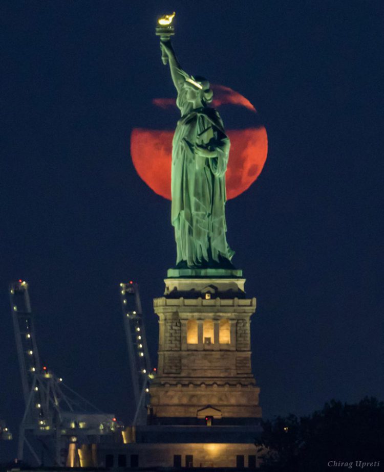 Moonset Behind Lady Liberty