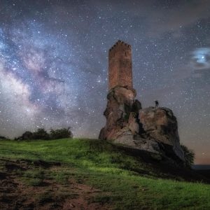 Milky Way and Jupiter Over the Castle of Zafra