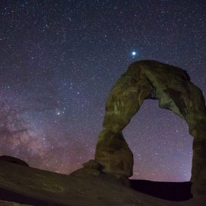 Galaxy Rise Next to Delicate Arch