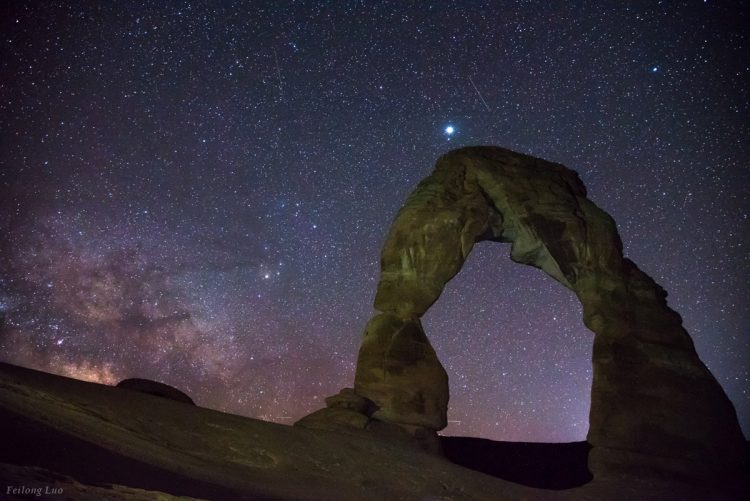 Galaxy Rise Next to Delicate Arch