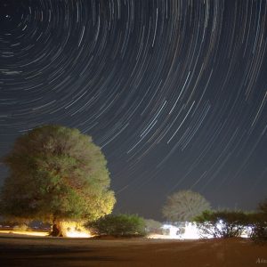 Startrails above Camping Site