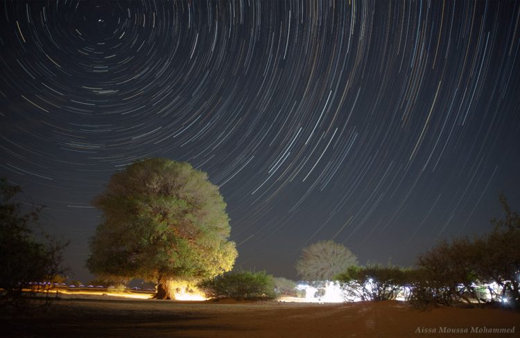 Startrails above Camping Site