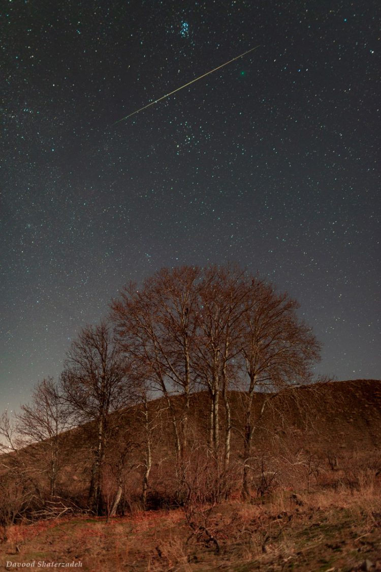 Colorful Meteor Next to the 46P/Wirtanen