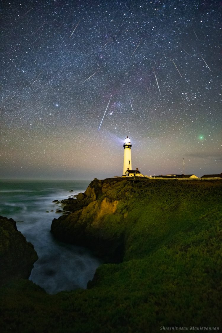 Lighthouse, Gemininds, Comet (composite)