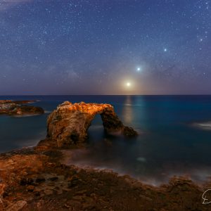 Moon Venus and Jupiter Alignment