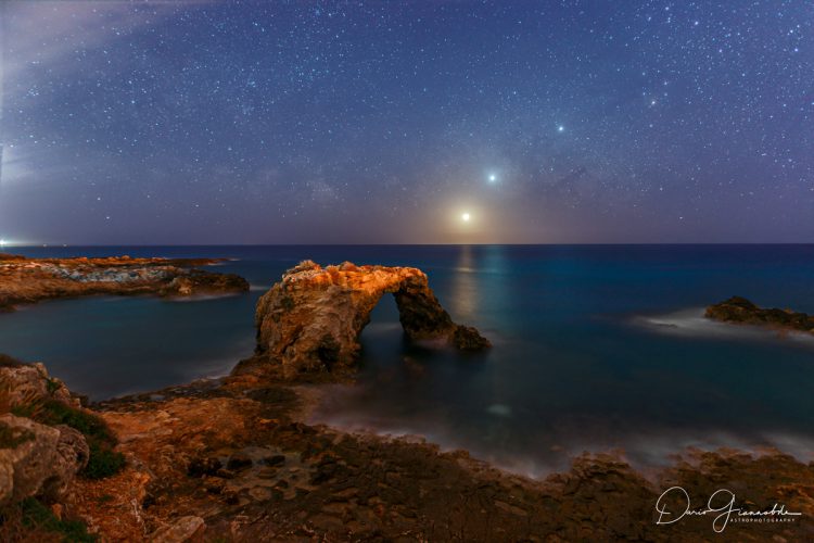 Moon Venus and Jupiter Alignment