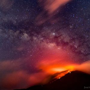 Milky Way above the Pacaya Volcano