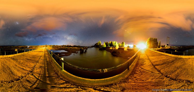 Under the orange dome