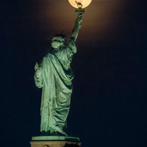 Full Moon Over Lady Liberty