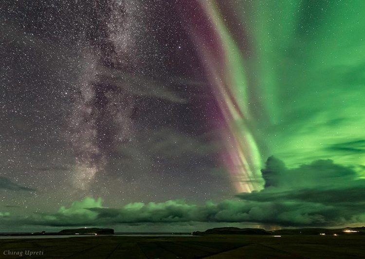 Milky Way and Equinox Aurora