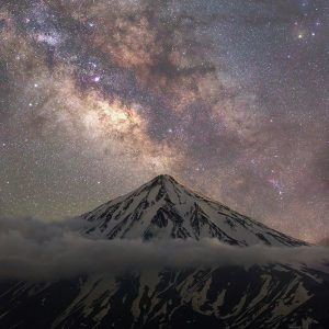 Milky Way and Volcano