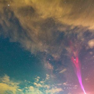 A Gigantic Jet with Milky Way