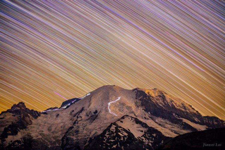 Star Trails Above Mt. Rainier