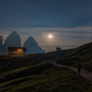 The Moon and Jupiter Over the Alps