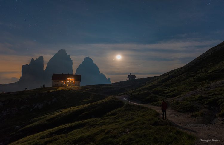 The Moon and Jupiter Over the Alps