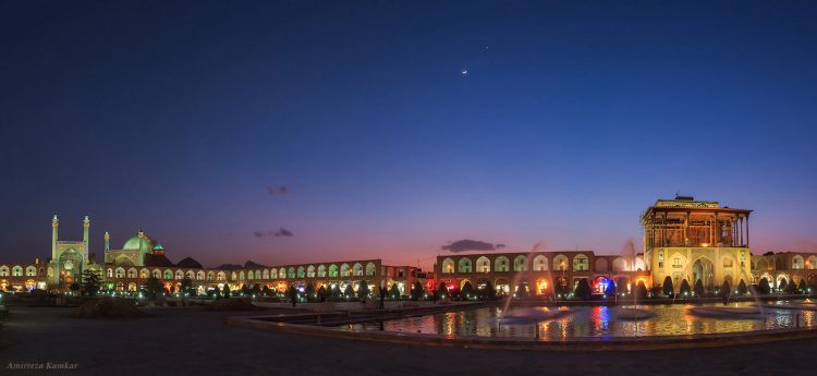 Moon And Venus Over Iranian Heritage