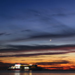 Planets and Moon Above The Gulf Of Patras