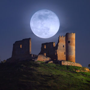 Full Moon Above Mazzarino Castle