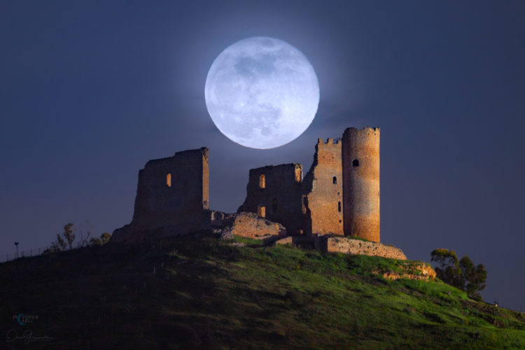 Full Moon Above Mazzarino Castle