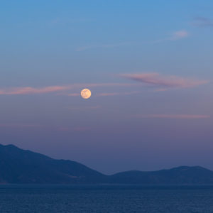 Gibbous Moon Above Methana