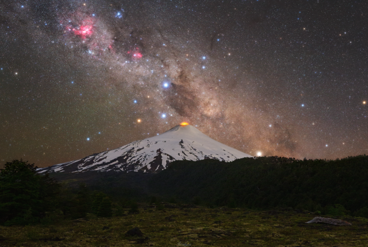 Volcano and Southern Cross