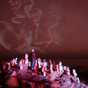 Rocks under the stars in 3D