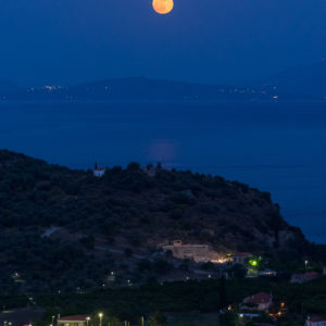 Full Moon Above Ancient Epidaurus