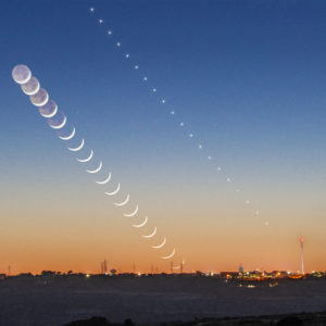 Mercury and Moon Above Ragusa