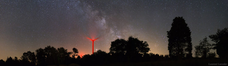 The Milky Way and Wind Turbine