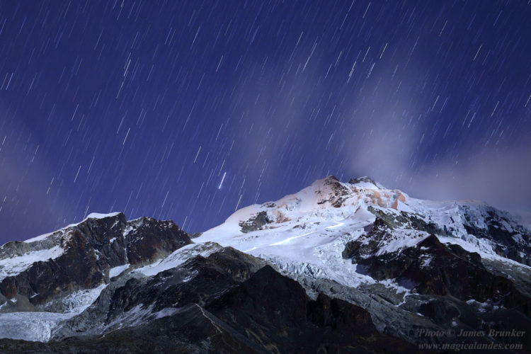 Startails Above Mt Huayna Potosí