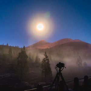 Moon Corona Above Mount Teide