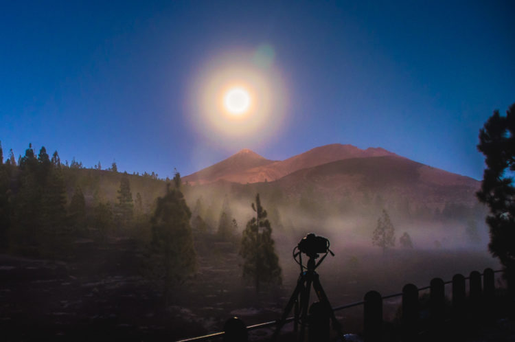 Moon Corona Above Mount Teide