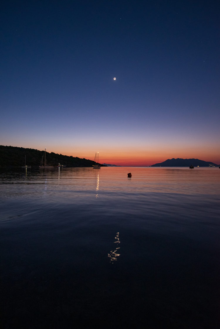 Crescent Moon in the Astronomical Twilight