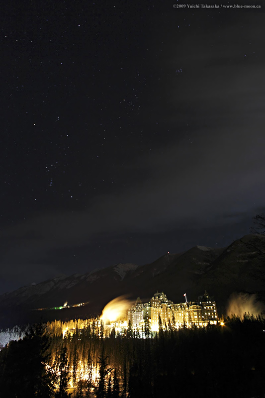 Winter Night at Banff Springs Hotel