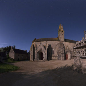 Tronoen Chapel Under Moonlight