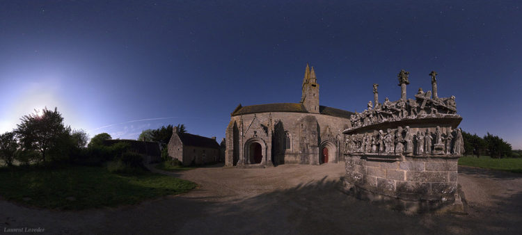 Tronoen Chapel Under Moonlight
