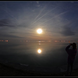 Moon Halo over Lake Balaton