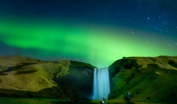 Aurora Above Skogafoss