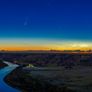 Comet NEOWISE Over Red Deer River Panorama