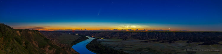 Comet NEOWISE Over Red Deer River Panorama