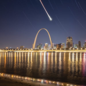 Lunar Eclipse Above the Gateway Arch