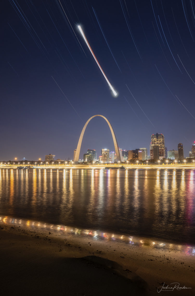 Lunar Eclipse Above the Gateway Arch