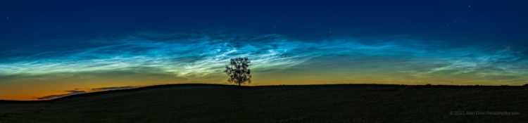 Noctilucent Clouds Panorama at One Tree Hill