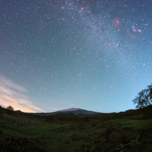Winter Milky Way Above Piano Dei Grilli And Mount Etna